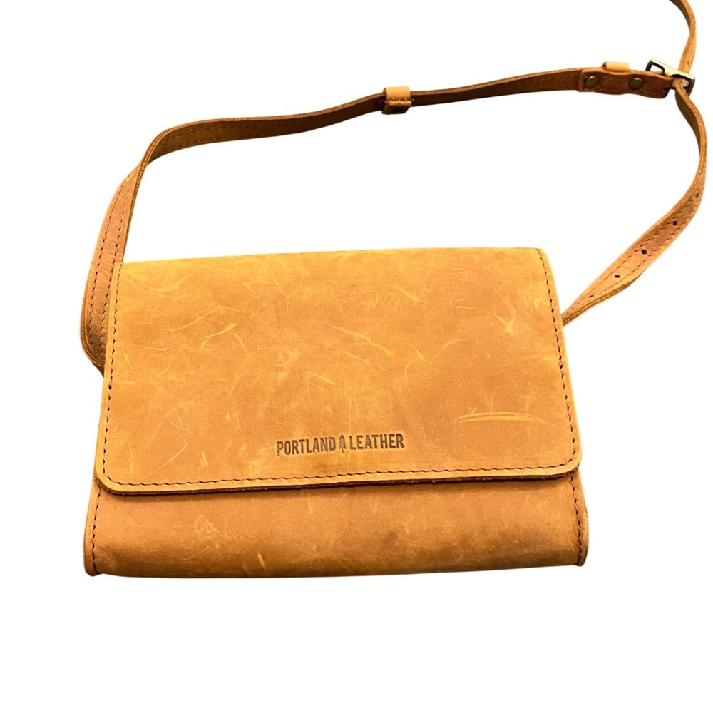 Portland Leather Crossbody Belt Bag Womens OS Honey Leather Magnetic Flap Bag